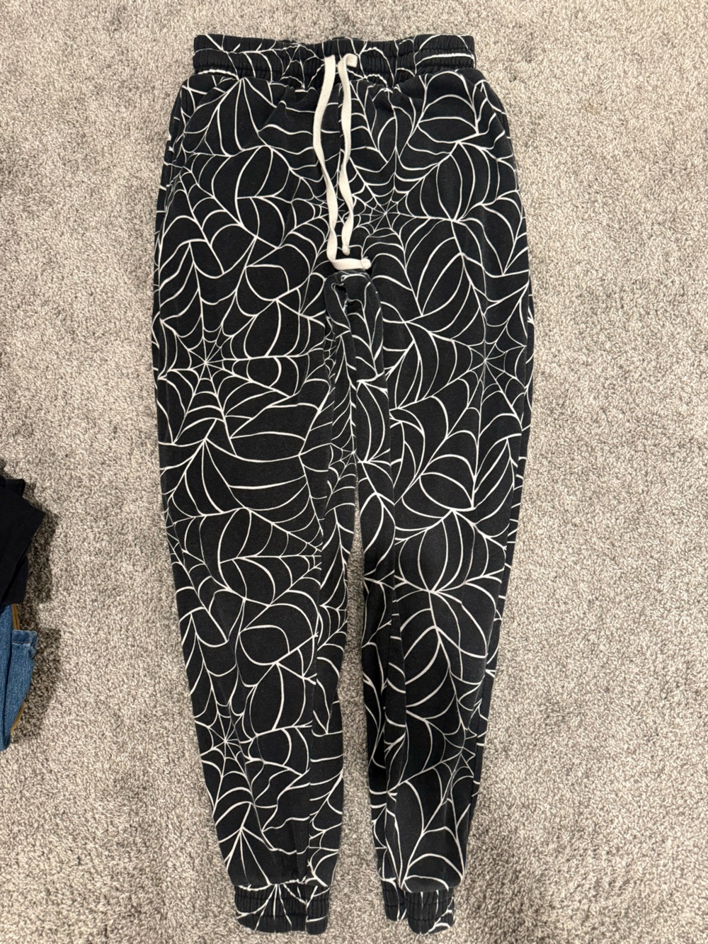 Black & White Graphic Spiderweb sweatpants